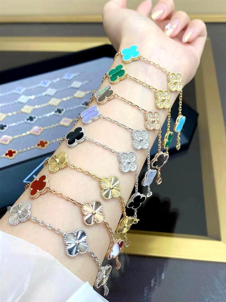 EMKOSUNG 18K Gold  Plated  Four Leaf Clover Bracelets for Women