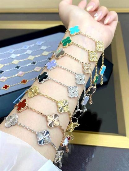 EMKOSUNG 18K Gold  Plated  Four Leaf Clover Bracelets for Women