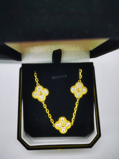 EMKOSUNG 18K Gold  Plated  Four Leaf Clover Bracelets for Women