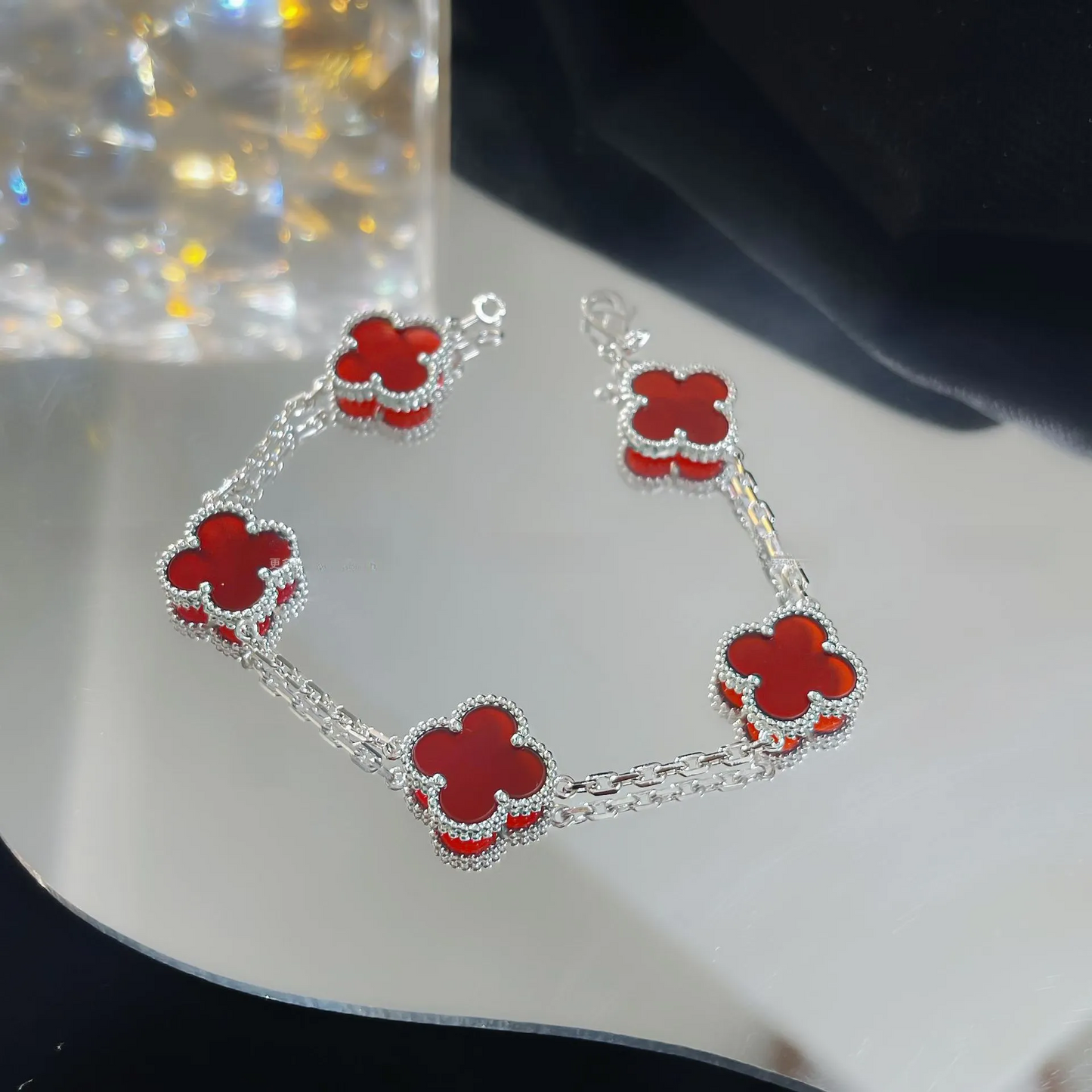 EMKOSUNG 18K Gold  Plated  Four Leaf Clover Bracelets for Women