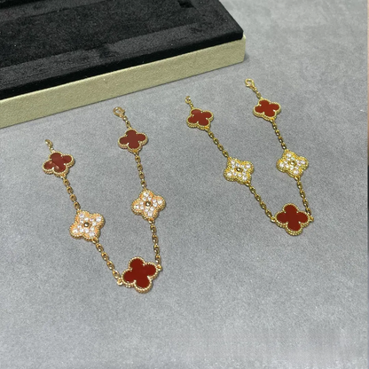 EMKOSUNG 18K Gold  Plated  Four Leaf Clover Bracelets for Women