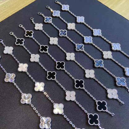 EMKOSUNG 18K Gold  Plated  Four Leaf Clover Bracelets for Women