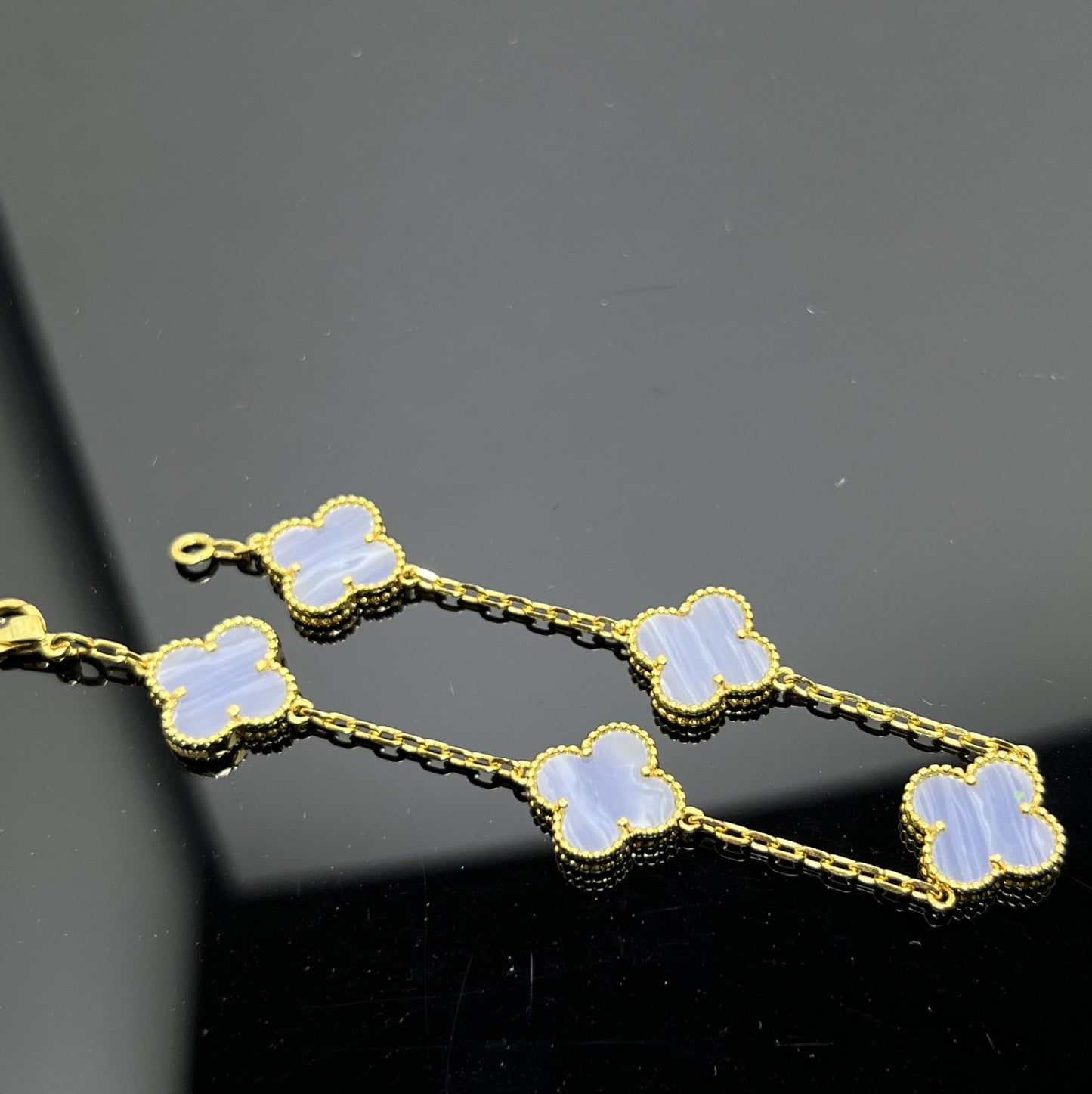 EMKOSUNG 18K Gold  Plated  Four Leaf Clover Bracelets for Women