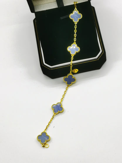 EMKOSUNG 18K Gold  Plated  Four Leaf Clover Bracelets for Women