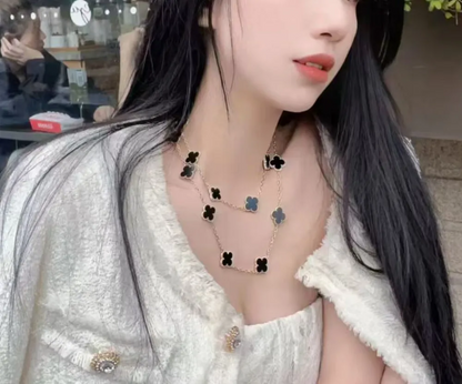 EMKOSUNG 18K Gold  Plated  20 Flowers Four Leaf Clover Necklaces for Women