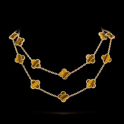 EMKOSUNG 18K Gold  Plated  20 Flowers Four Leaf Clover Necklaces for Women