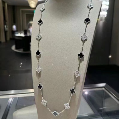 EMKOSUNG 18K Gold  Plated  20 Flowers Four Leaf Clover Necklaces for Women