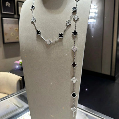 EMKOSUNG 18K Gold  Plated  20 Flowers Four Leaf Clover Necklaces for Women