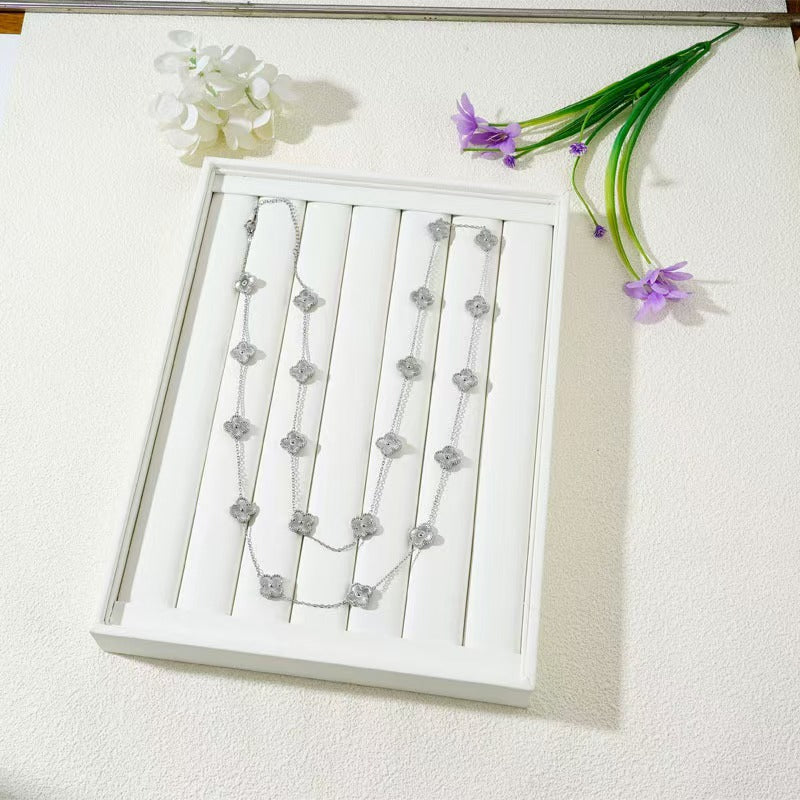 EMKOSUNG 18K Gold  Plated  20 Flowers Four Leaf Clover Necklaces for Women