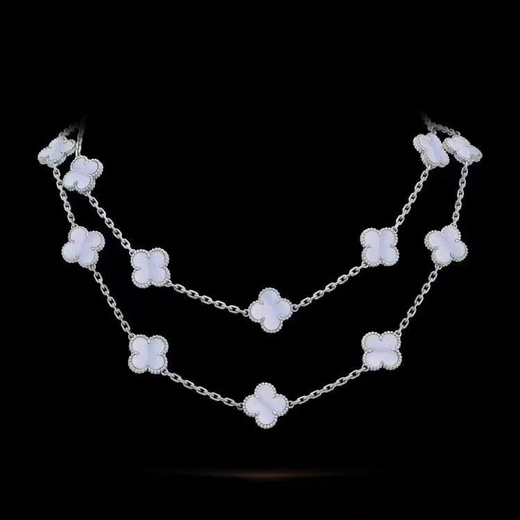 EMKOSUNG 18K Gold  Plated  20 Flowers Four Leaf Clover Necklaces for Women