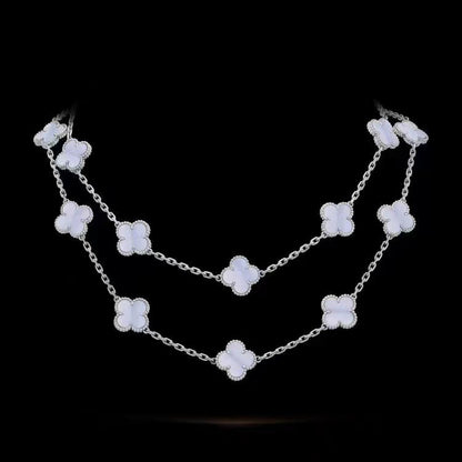 EMKOSUNG 18K Gold  Plated  20 Flowers Four Leaf Clover Necklaces for Women