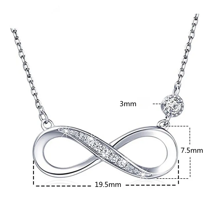 EMKOSUNG 18K Gold Plated Light Luxury Fashion Lucky 8 Necklaces for Women