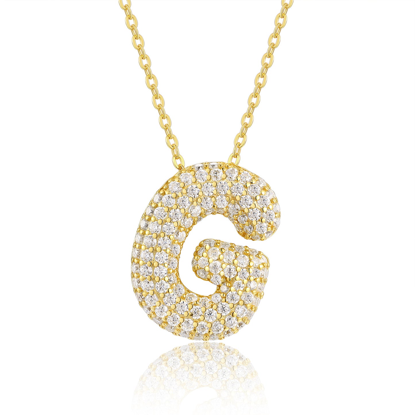 EMKOSUNG 18K Gold  Plated  Light Luxury  Moissanite Initial Letter  Necklaces for Women