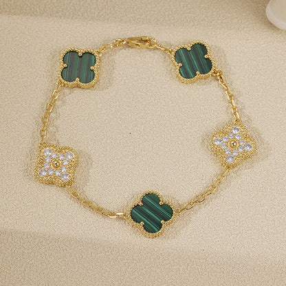 EMKOSUNG 18K Gold  Plated  Four Leaf Clover Bracelets for Women
