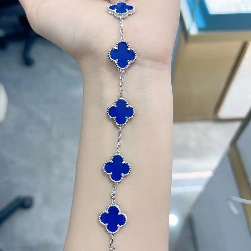 EMKOSUNG 18K Gold  Plated  Four Leaf Clover Bracelets for Women