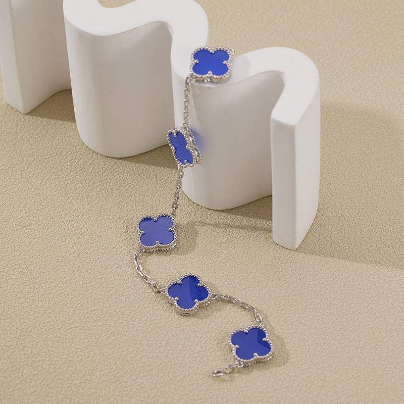 EMKOSUNG 18K Gold  Plated  Four Leaf Clover Bracelets for Women