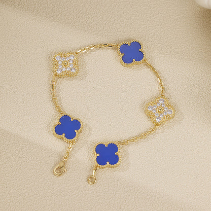 EMKOSUNG 18K Gold  Plated  Four Leaf Clover Bracelets for Women