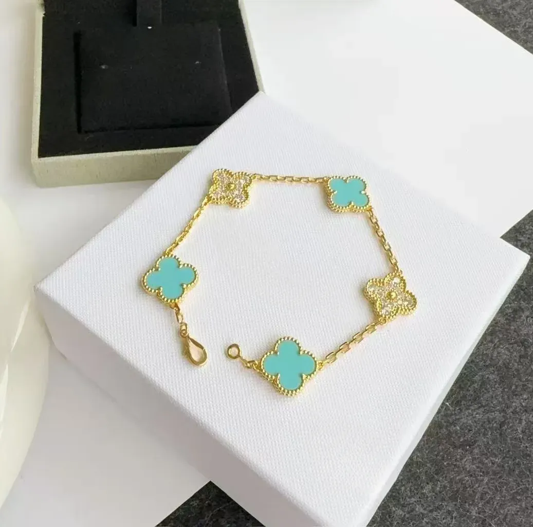 EMKOSUNG 18K Gold  Plated  Four Leaf Clover Bracelets for Women