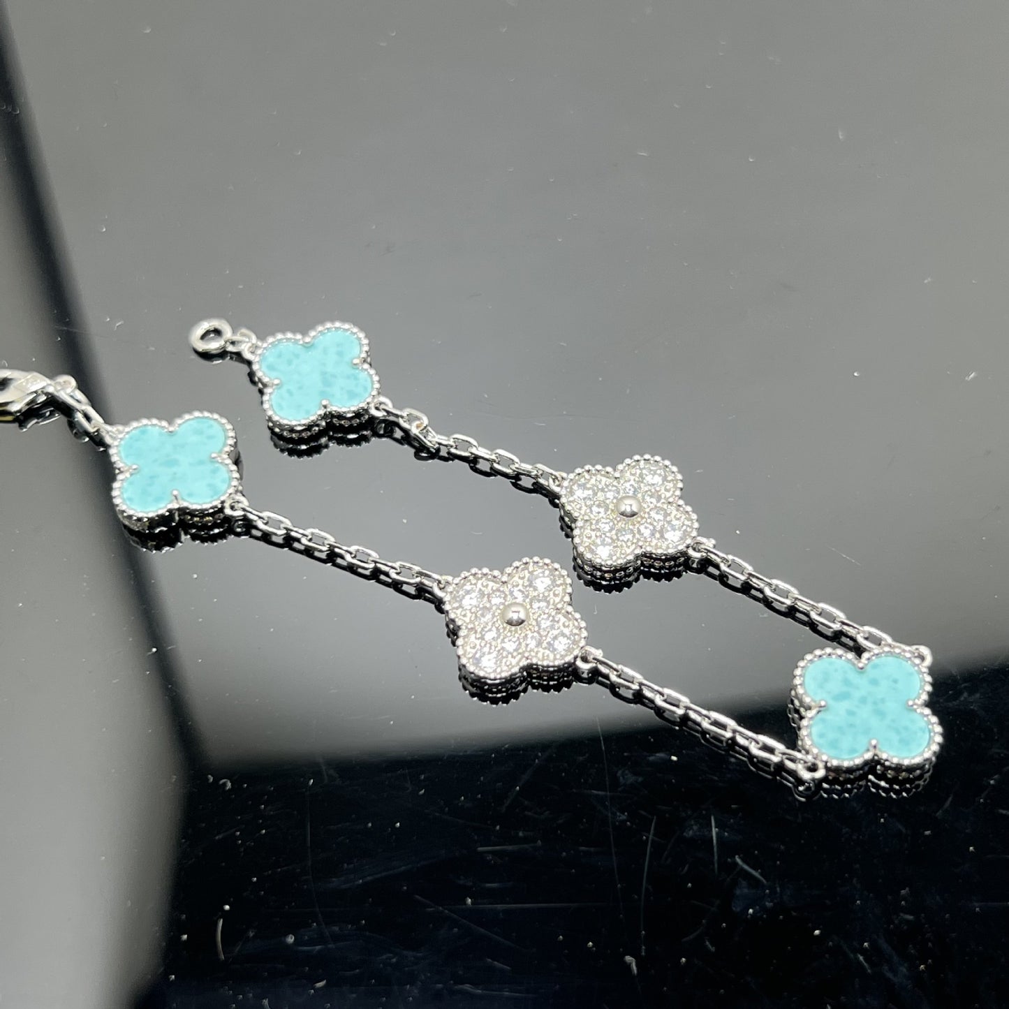 EMKOSUNG 18K Gold  Plated  Four Leaf Clover Bracelets for Women