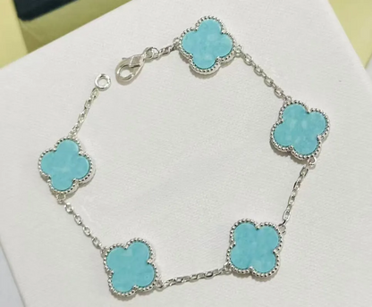 EMKOSUNG 18K Gold  Plated  Four Leaf Clover Bracelets for Women