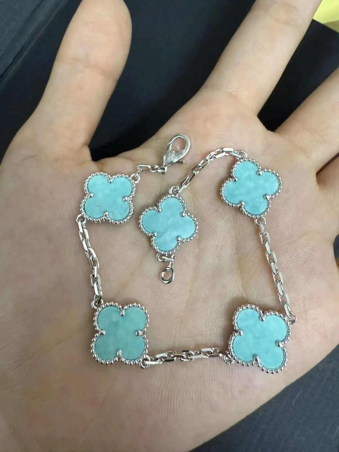 EMKOSUNG 18K Gold  Plated  Four Leaf Clover Bracelets for Women