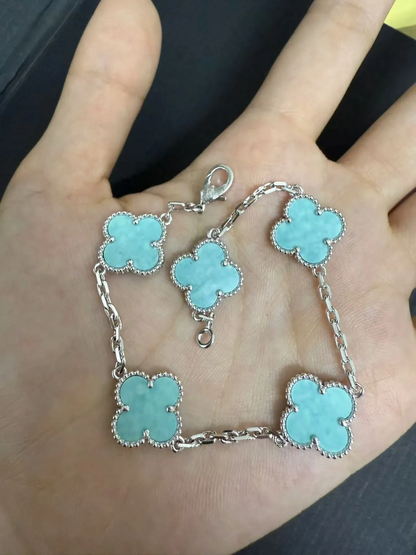 EMKOSUNG 18K Gold  Plated  Four Leaf Clover Bracelets for Women