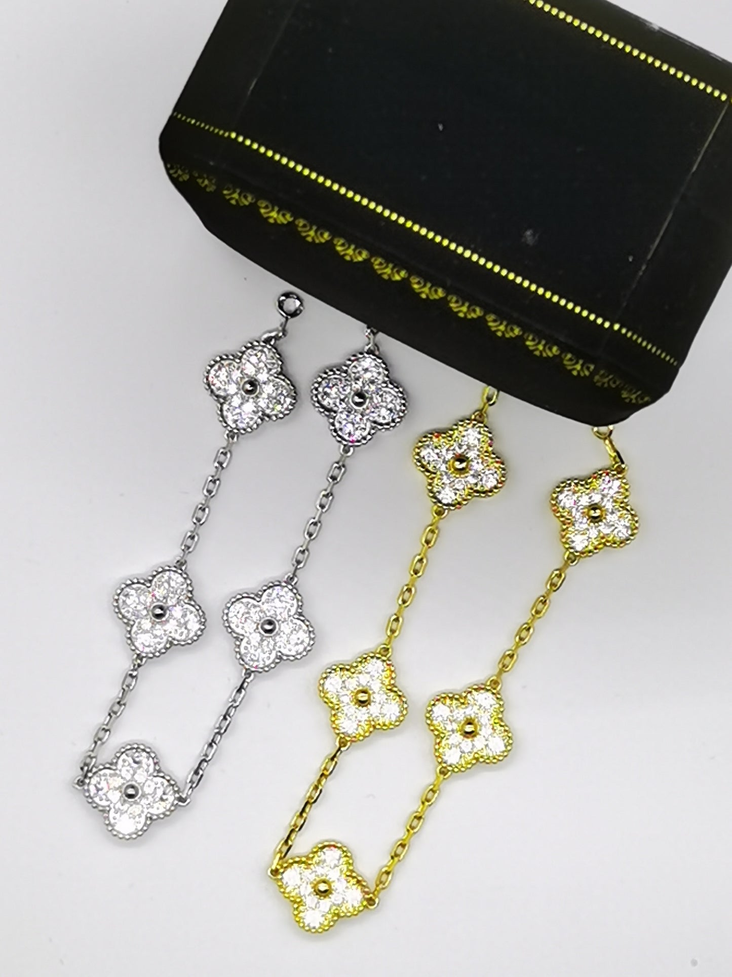 EMKOSUNG 18K Gold  Plated  Four Leaf Clover Bracelets for Women