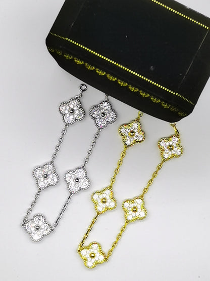 EMKOSUNG 18K Gold  Plated  Four Leaf Clover Bracelets for Women