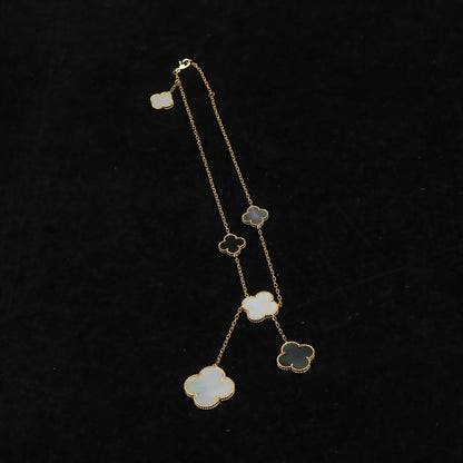 EMKOSUNG 18K Gold  Plated 6 Flowers Four Leaf Clover Necklaces for Women