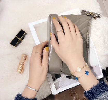 EMKOSUNG 18K Gold  Plated  Four Leaf Clover Bracelets for Women