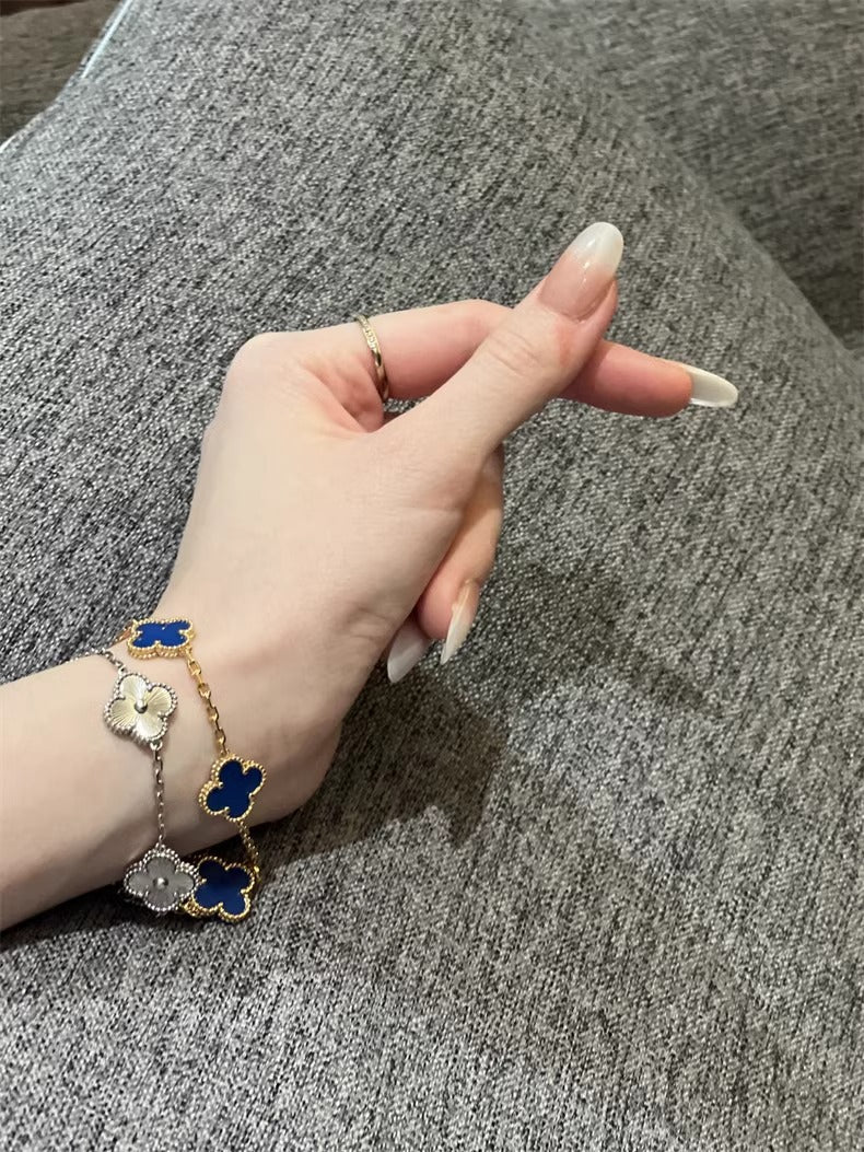 EMKOSUNG 18K Gold  Plated  Four Leaf Clover Bracelets for Women