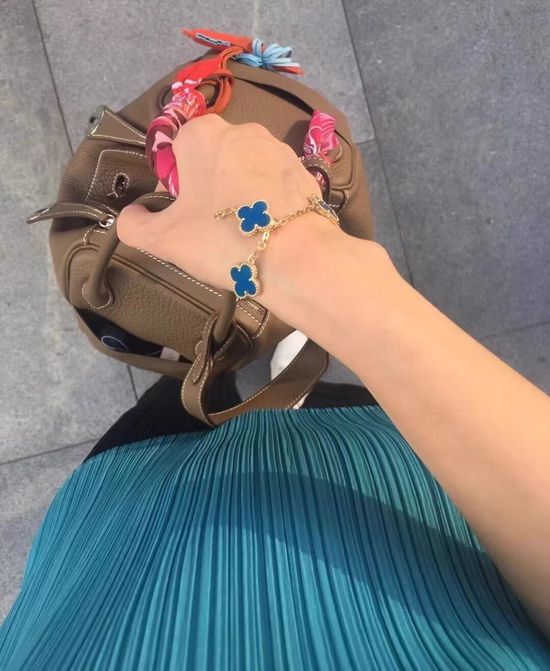 EMKOSUNG 18K Gold  Plated  Four Leaf Clover Bracelets for Women