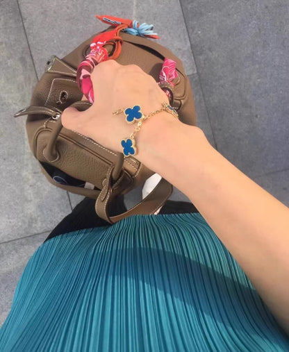 EMKOSUNG 18K Gold  Plated  Four Leaf Clover Bracelets for Women