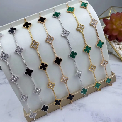 EMKOSUNG 18K Gold  Plated  Four Leaf Clover Bracelets for Women