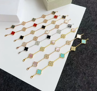 EMKOSUNG 18K Gold  Plated  Four Leaf Clover Bracelets for Women