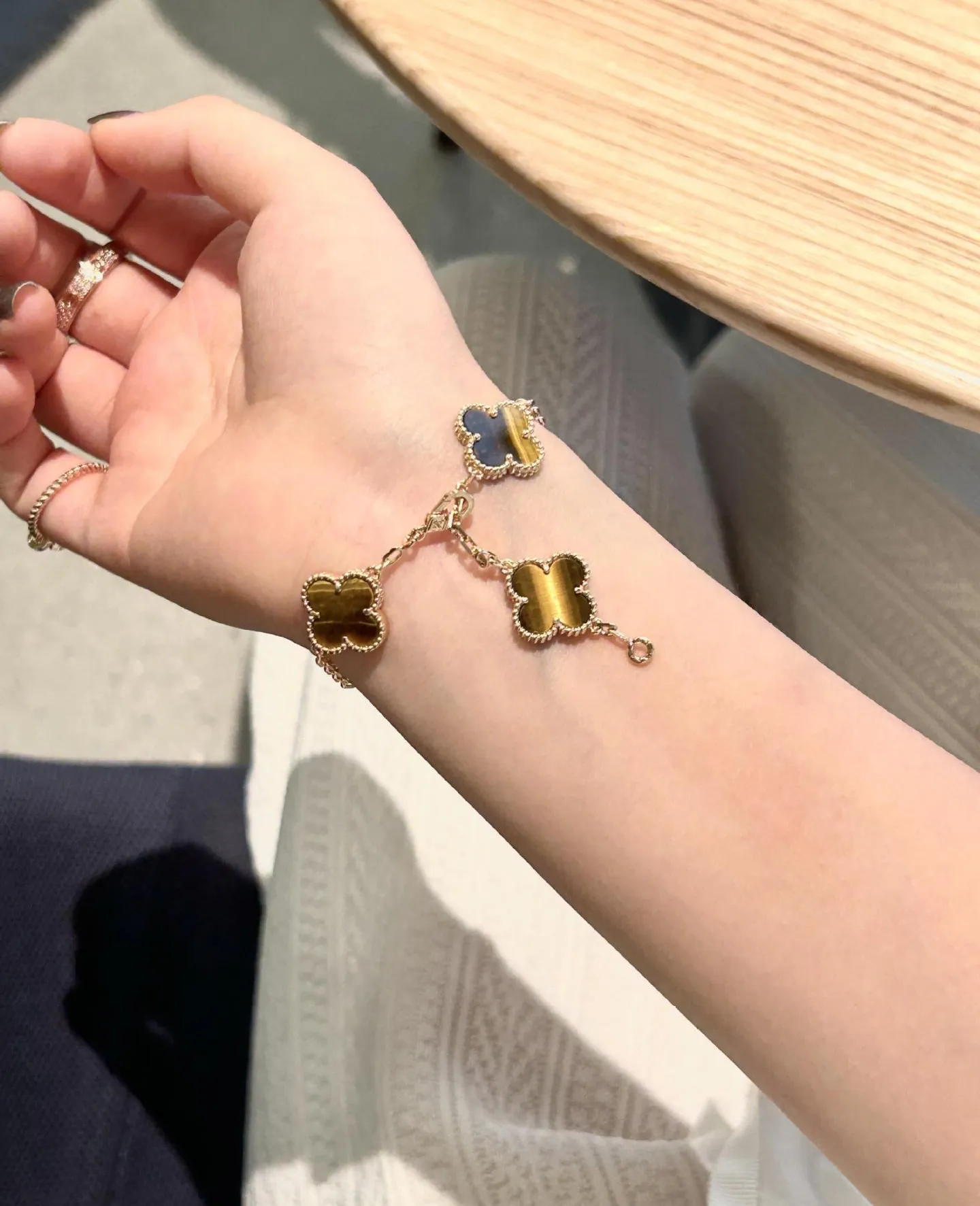 EMKOSUNG 18K Gold  Plated  Four Leaf Clover Bracelets for Women