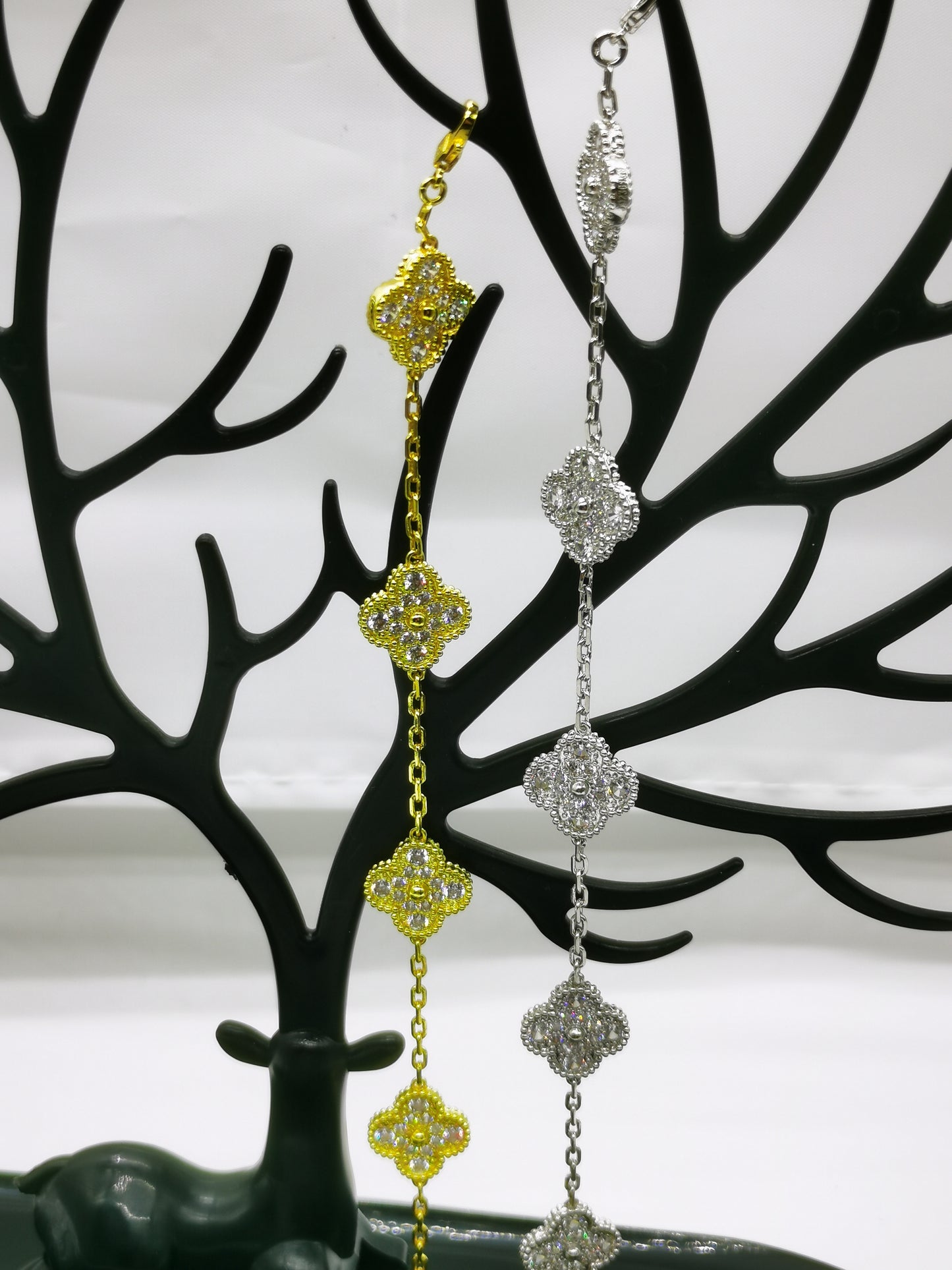 EMKOSUNG 18K Gold  Plated  Four Leaf Clover Bracelets for Women