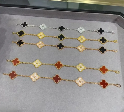 EMKOSUNG 18K Gold  Plated  Four Leaf Clover Bracelets for Women