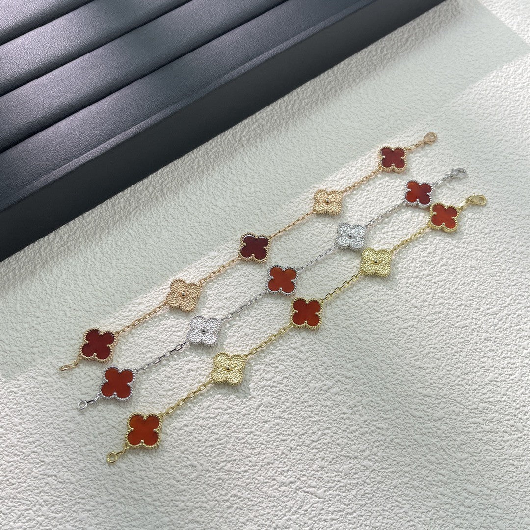 EMKOSUNG 18K Gold  Plated  Four Leaf Clover Bracelets for Women