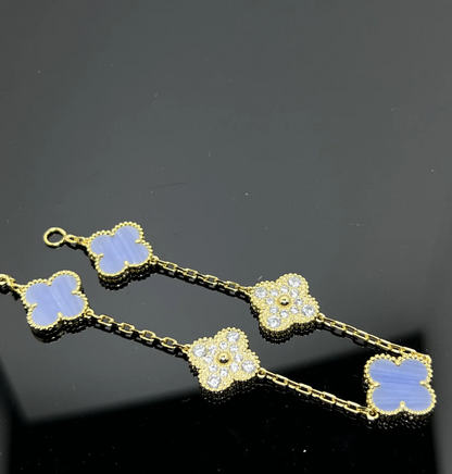 EMKOSUNG 18K Gold  Plated  Four Leaf Clover Bracelets for Women