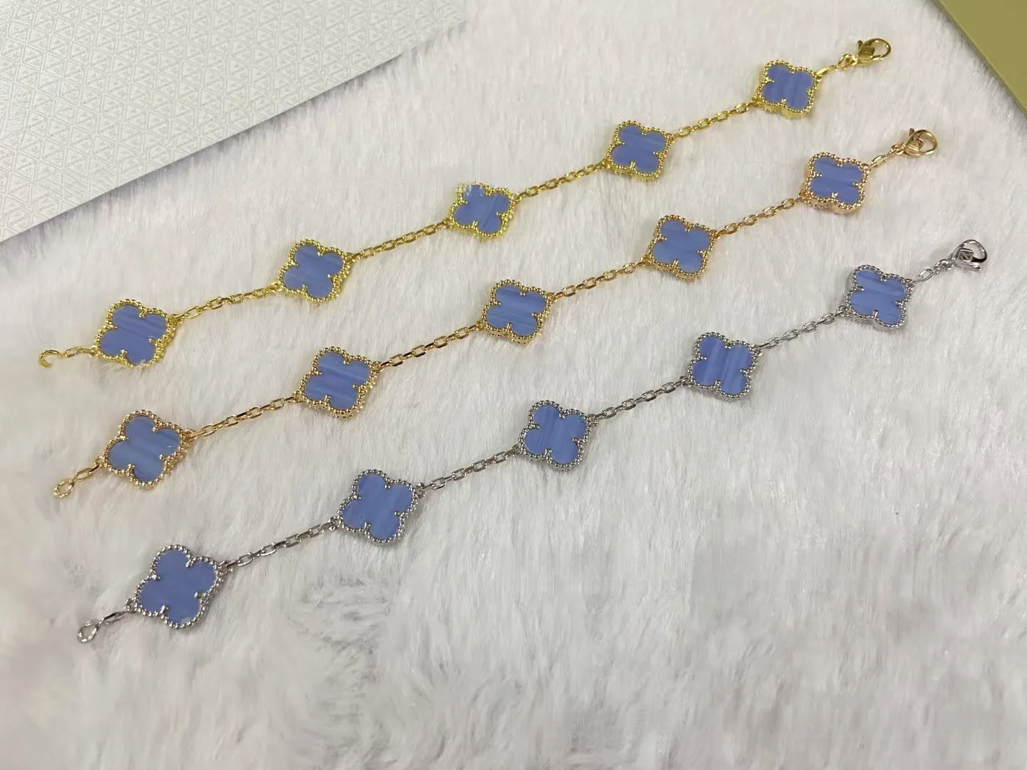 EMKOSUNG 18K Gold  Plated  Four Leaf Clover Bracelets for Women