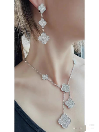 EMKOSUNG 18K Gold  Plated  6 Flowers Four Leaf Clover Necklaces for Women