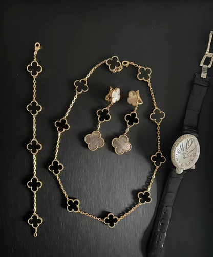 EMKOSUNG 18K Gold  Plated  10 Flowers Four Leaf Clover Necklaces for Women