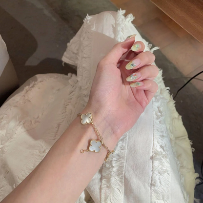 EMKOSUNG 18K Gold  Plated  Four Leaf Clover Bracelets for Women