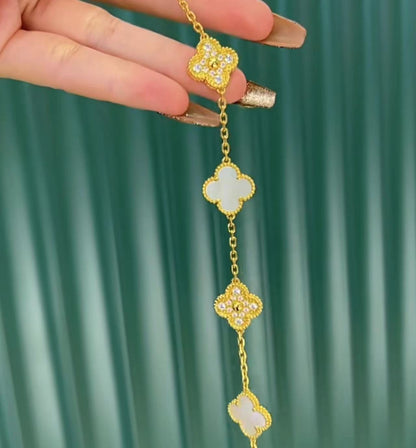 EMKOSUNG 18K Gold  Plated  Four Leaf Clover Bracelets for Women