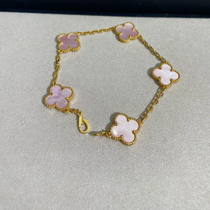 EMKOSUNG 18K Gold  Plated  Four Leaf Clover Bracelets for Women