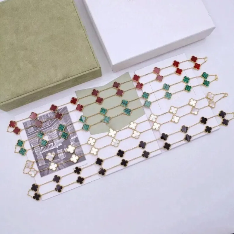 EMKOSUNG 18K Gold  Plated  20 Flowers Four Leaf Clover Necklaces for Women