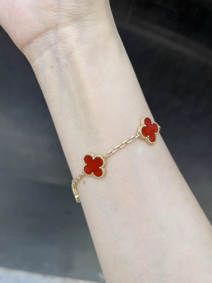 EMKOSUNG 18K Gold  Plated  Four Leaf Clover Bracelets for Women