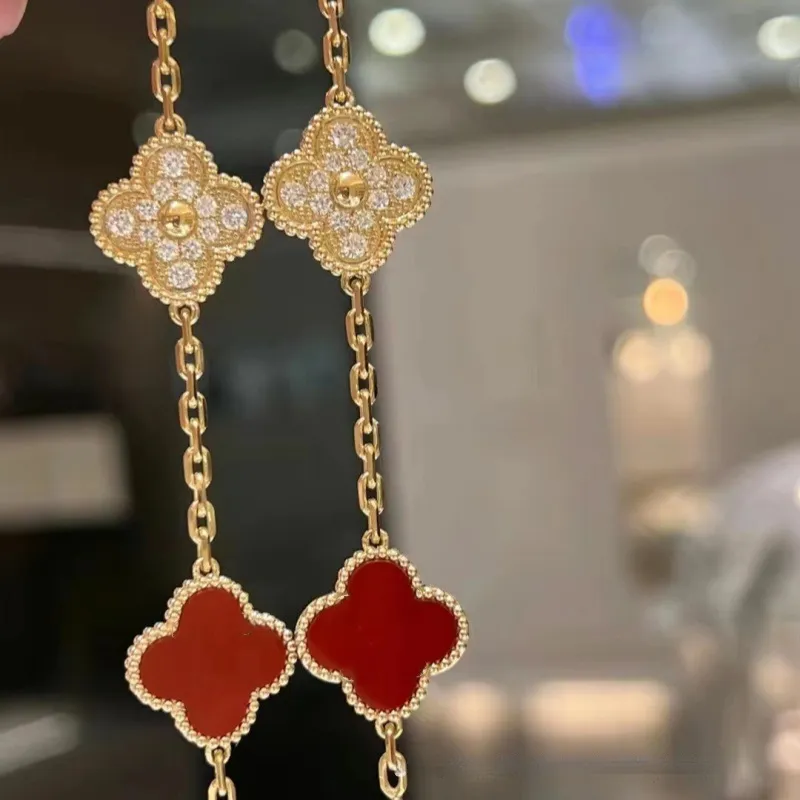 EMKOSUNG 18K Gold  Plated  Four Leaf Clover Bracelets for Women