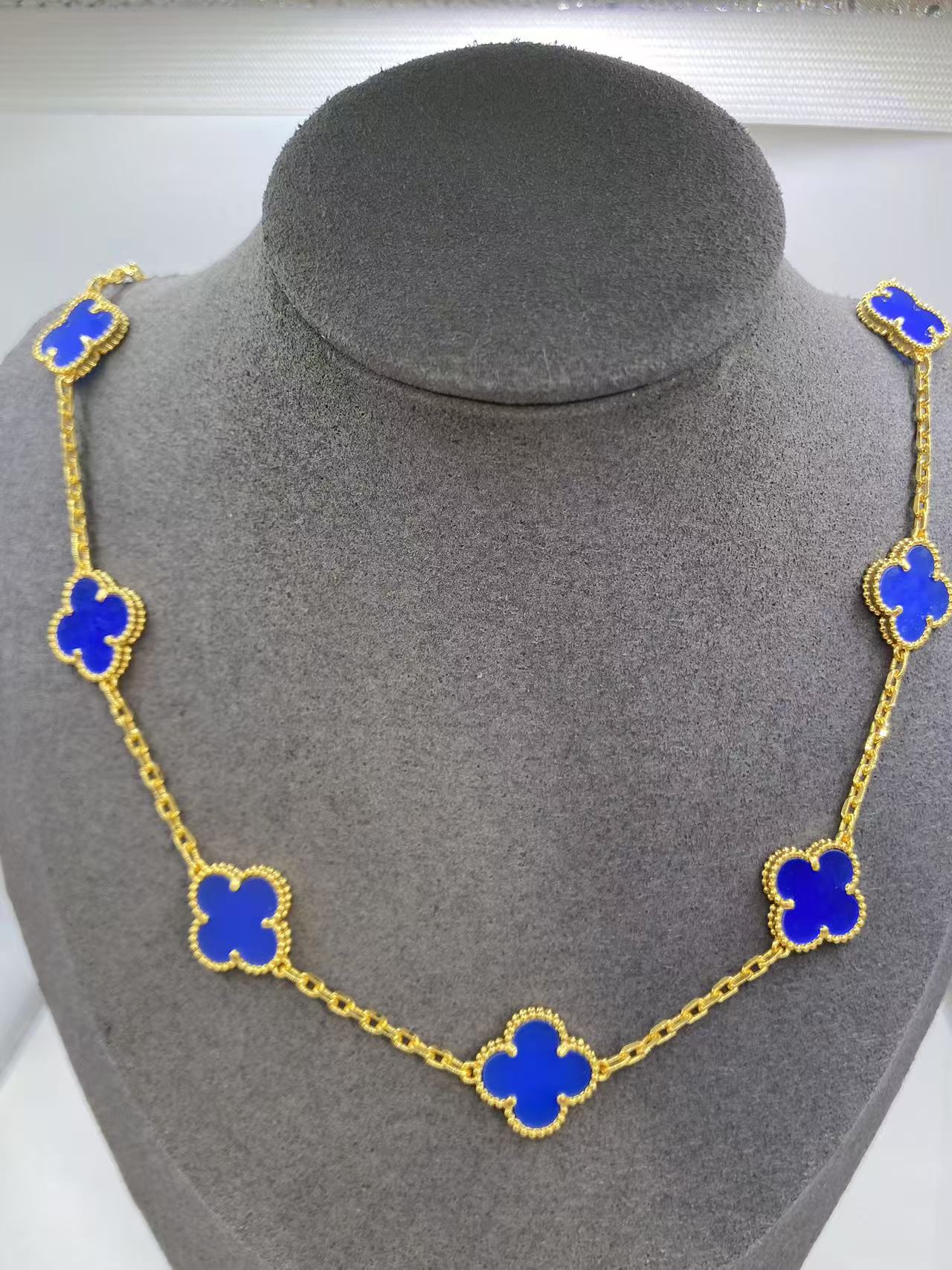 EMKOSUNG 18K Gold  Plated  10 Flowers Four Leaf Clover Necklaces for Women